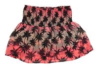 Neonově růžovo-pudrová šifonová sukně s palmami H&M