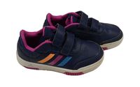 Tmavomodré koženkové botasky Adidas vel. 33