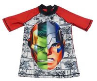 Bílo-černo-červené UV tričko s Avengers Marvel