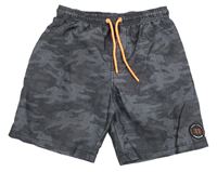 Tmavošedé army plážové kraťasy Primark
