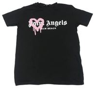 Černé tričko se srdcem a nápisem Palm Angels