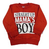 Červená mikina s nápisem