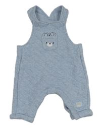 Světlemodré melírované prošívané laclové tepláky s medvědem Nutmeg