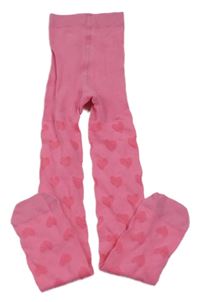 Tmavorůžové punčocháče se srdíčky