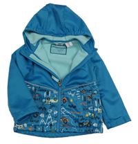 Modrá softshellová bunda s auty a kapucí Lily & Dan