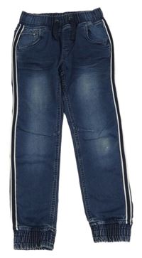 Modré teplákové cuff rifle s pruhy Yigga