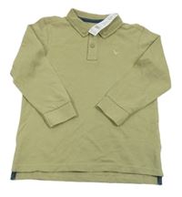 Nové - Khaki polo triko s výšivkou George