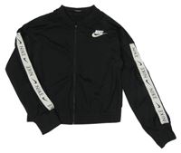 Černá sportovní propínací crop mikina s logem Nike