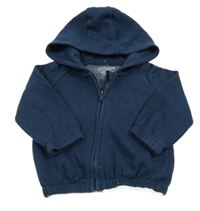 Tmavomodrá propínací mikina s kapucí Primark