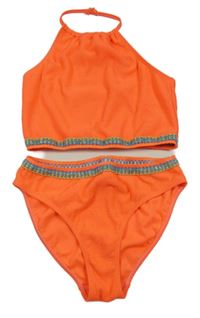 Neonově oranžové dvoudílné plavky Matalan