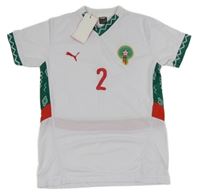 Nové - Bílo-zeleno-červené fotbalové tričko - Maroko Puma