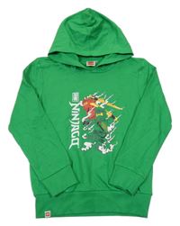 Zelená mikina s Lego Ninjago a kapucí