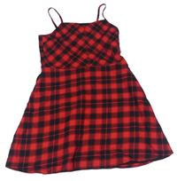Červeno-černé kostkované šaty GAP
