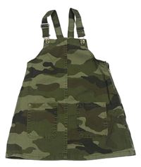 Khaki army plátěné laclové šaty s kapsami Denim Co.