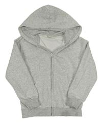 Šedá melírovaná propínací mikina s kapucí H&M