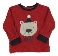 Rubínové pyžamové triko s medvědem Next