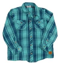 Modro-tyrkysová kostkovaná košile Topolino