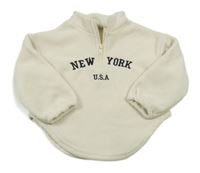 Smetanová fleecová mikina s nápisem 