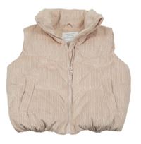 Světlerůžová sametová žebrovaná zateplená vesta Primark