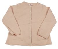 Světlerůžový vlněný propínací svetr 