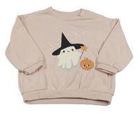 Světlerůžová mikina s duchem H&M