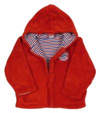 Červená chlupatá podšitá propínací mikina s kapucí - FC BAYERN MNICHOV 