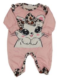 Růžový overal s kočkou 