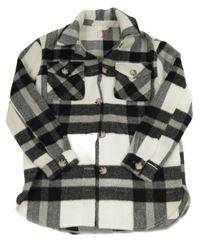 Bílo-černá kostkovaná košilová bunda Matalan