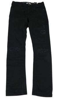 Černé rifle s dírami H&M