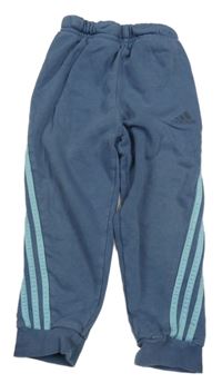 Modré tepláky s pruhy a logem Adidas