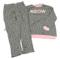 Šedé leopardí pyžamo s nápisem H&M