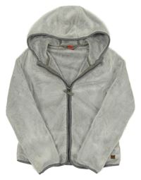 Šedá plyšová propínací mikina s kapucí S. Oliver