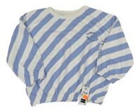 Nové - modro-bílá pruhovaná oversize mikina s nápisem dunnes