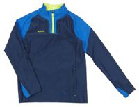 Tmavomodro-modrá sportovní funkční mikina s logem kipsta