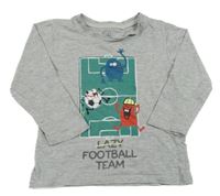 Šedé melírované triko s příšerkami 