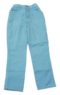 Světlemodré skinny kalhoty s výšivkou 