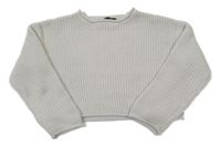 Světlešedý crop svetr New Look