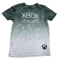 Khaki-bílé vzorované ombré tričko s logem X-Box George