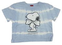Světlemodro-bílé batikované tričko se Snoopym