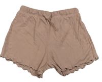 Pudrové žebrované kraťasy H&M