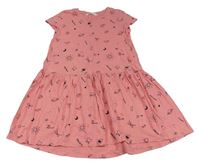 Růžové šaty s obrázky H&M