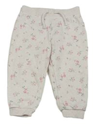 Světlerůžové květované tepláky Primark
