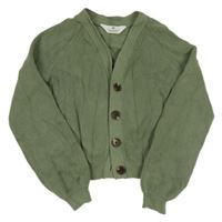 Khaki propínací crop svetr H&M