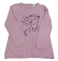 Růžový svetr s koníkem S. Oliver