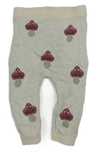 Smetanové pletené tepláky s houbami Next