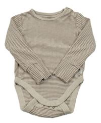 Béžovo-hnědé žebrované pruhované body F&F