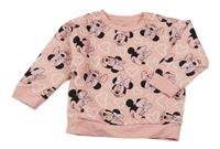 Růžová mikina s Minnie a srdíčky C&A