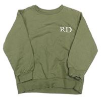 Khaki mikina s písmeny 