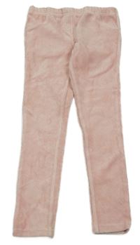 Růžové žebrované sametové tregíny M&S