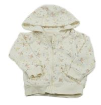 Smetanová květovaná propínací mikina s kapucí Primark